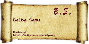 Belba Samu névjegykártya